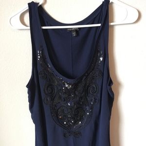 Express navy sequins tank top